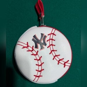 White Baseball Coin Purse with Red Stitching For Any Age
